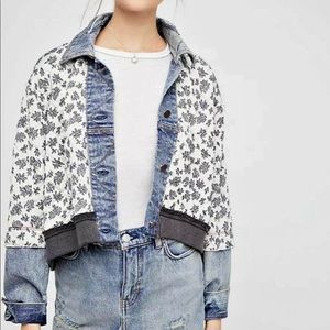 Free people ditsy denim jacket